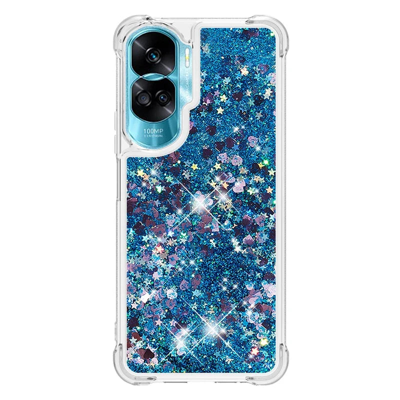 Honor 90 Lite Case on For Funda Honor 90 Lite CRT-NX1 Cover Glitter Dynamic Liquid Case For Huawei Honor90 Lite Phone Case Etui